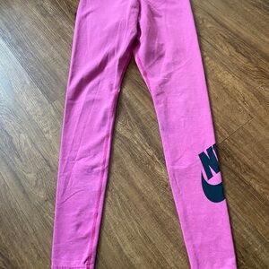 Nike Kids' Pink Leggings with Logo XS